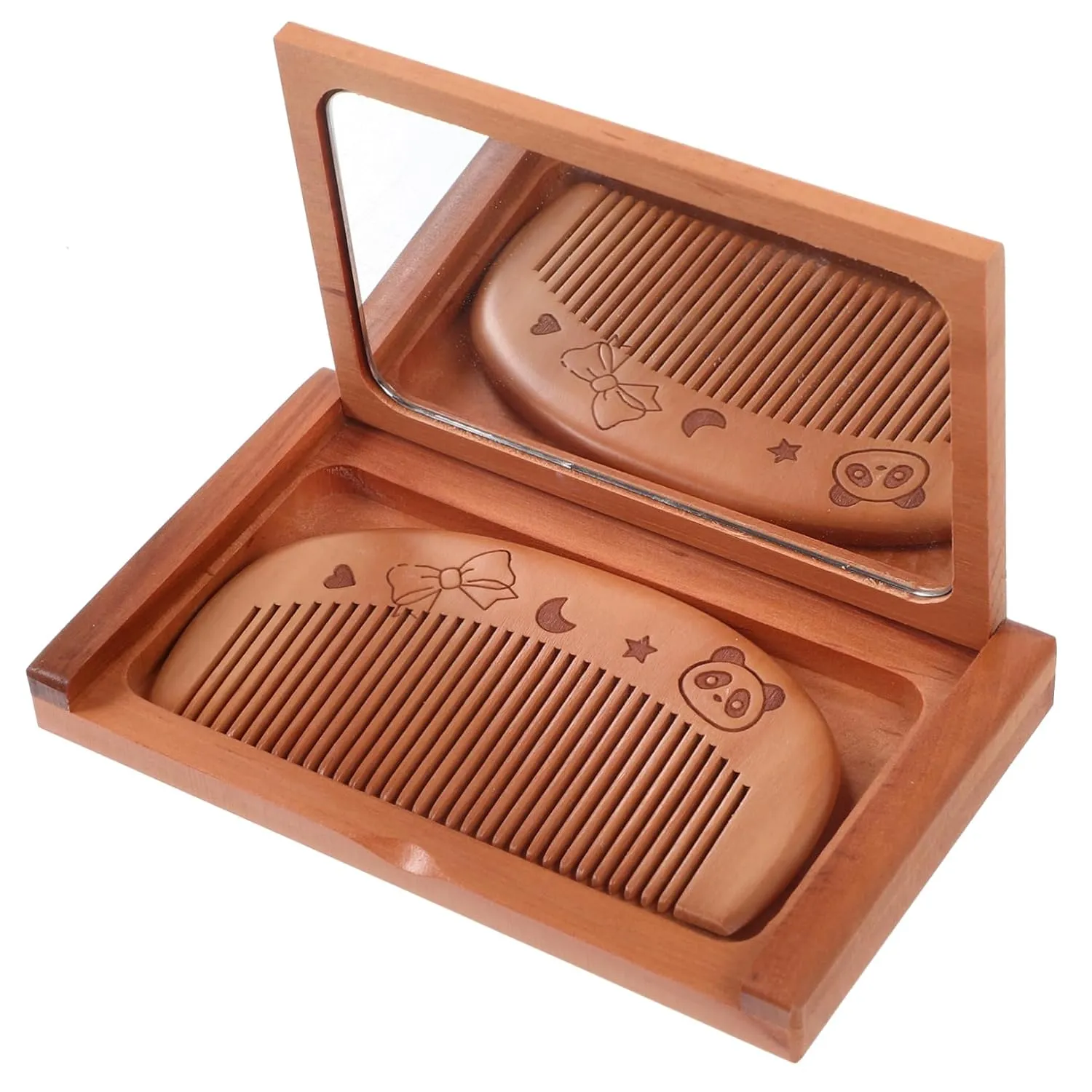 Folding Mirror with Comb Portable Handheld Compact Small Mirror Travel-friendly Design for Makeup and Hairstyles for Women and Girls