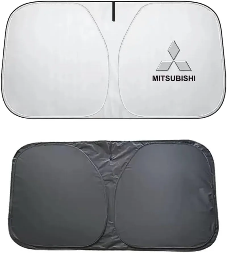 for Mitsubishi Eclipse Cross Facelift 2021,Car Windshield Sun Shade Foldable Automotive Visor Blocks UV Rays/Heat Keep Interior Cool Sun Screen with Logo Emblem Summer Accessories,S