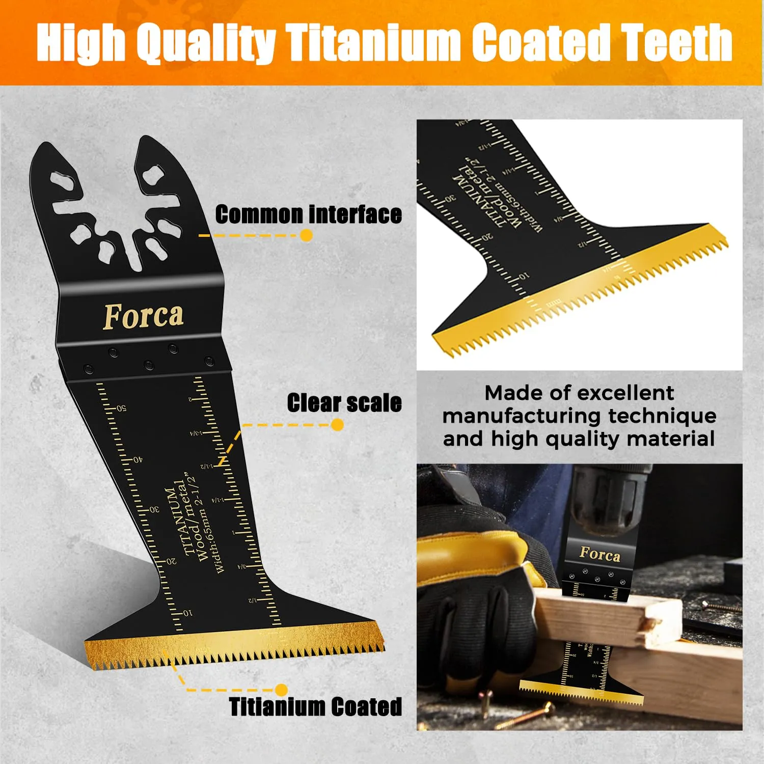 Forca 49pcs Oscillating Tool Blades and High-Carbon Steel Multitool Blades, Universal Multitool Blades for Metal Wood Cutting,Multi Tool Blades Kits Fit Dewalt Bosch Milwaukee Ryobi