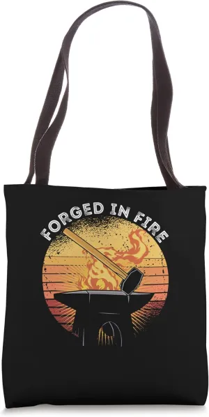 Forged In Fire Retro Sunset Blacksmith Blacksmith Worker Tote Bag