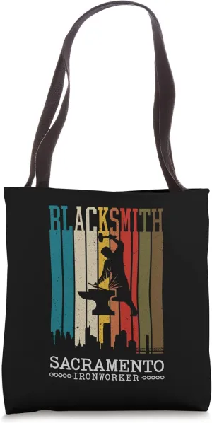 Forging Blacksmith Vintage Sacramento California Ironworker Tote Bag