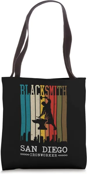 Forging Blacksmith Vintage San Diego California Ironworker Tote Bag