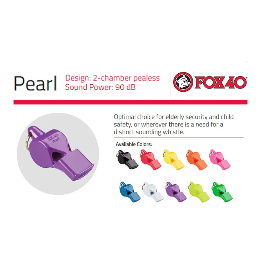 Fox 40 Pearl 2-Chamber Pealess 90 Db Whistle