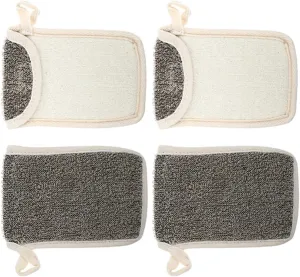 FRCOLOR 4Pcs Soap Pouch Soap Saver Pocket Bubble Foam Net Bar Soap Foam Lather Pouch Linen Shower Soap Bag for Body Facial Cleansing Exfoliating Scrubber