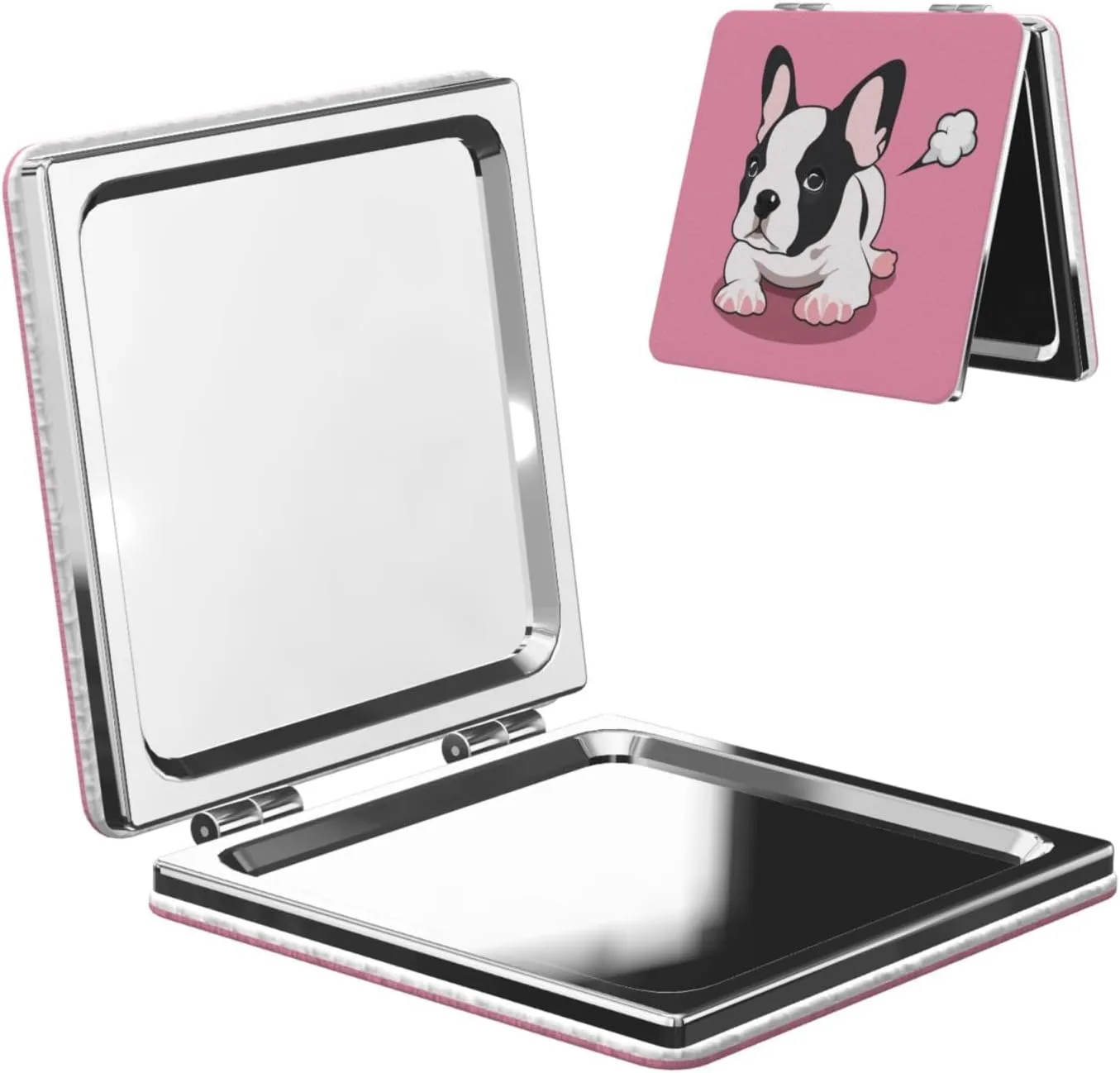 French Bulldog Women Small Makeup Mirror Portable Pocket Cosmetic Mirror for Travel