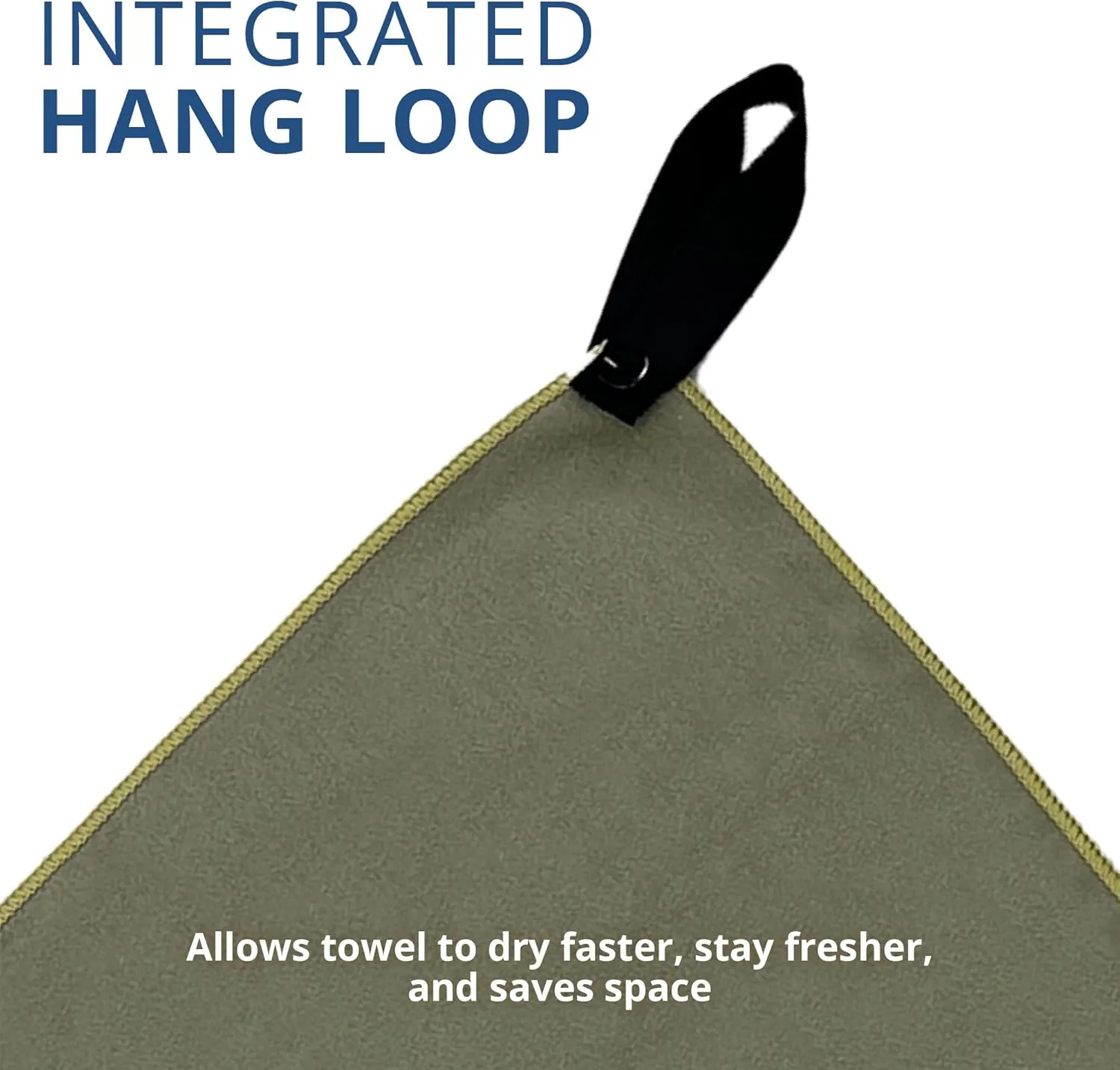 FROGG TOGGS Beach-Camp Microfiber Cooling Drying Towel with Mesh Storage Bag, Machine Washable, OD Green, 35”x 62”
