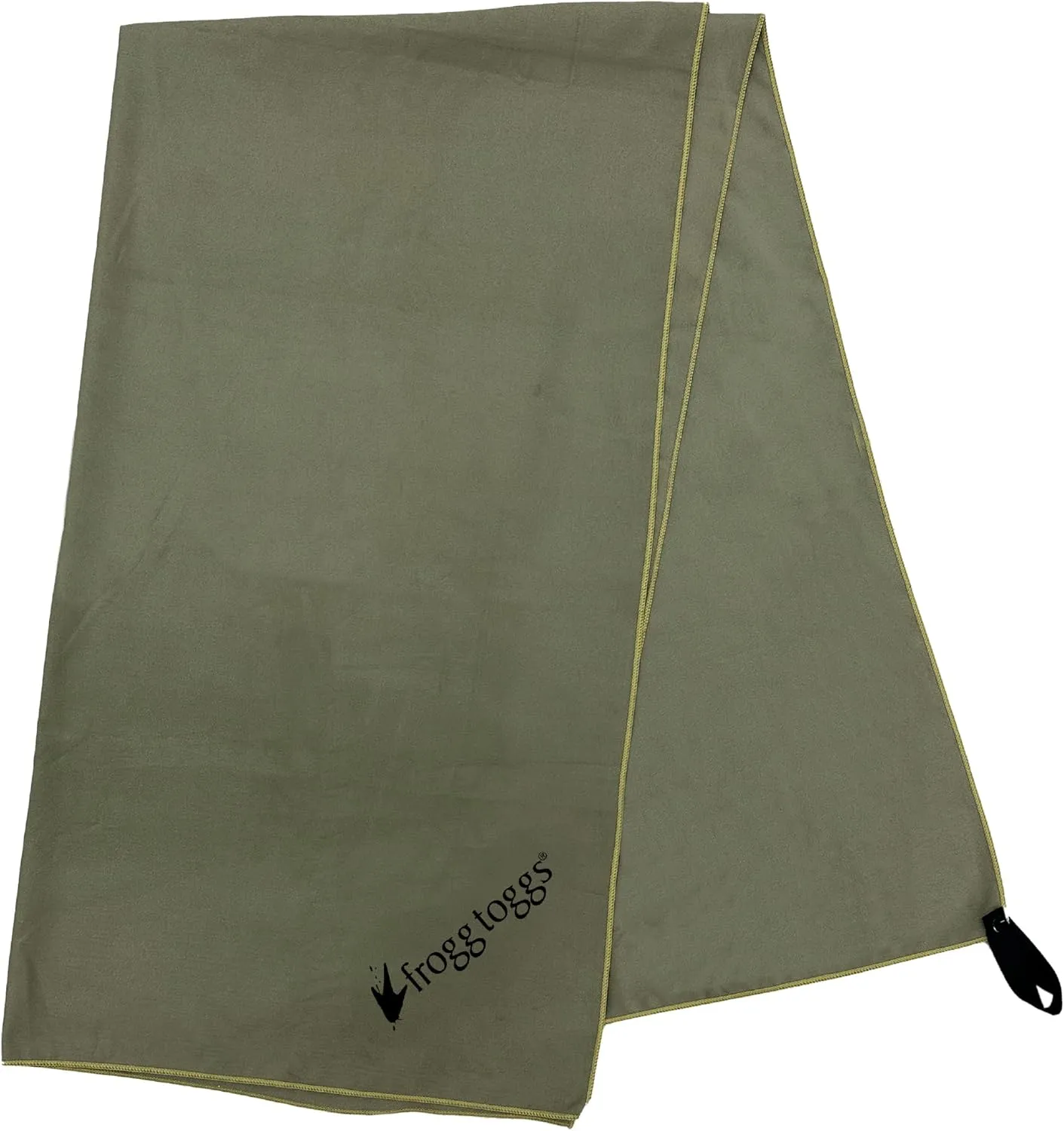 FROGG TOGGS Beach-Camp Microfiber Cooling Drying Towel with Mesh Storage Bag, Machine Washable, OD Green, 35”x 62”