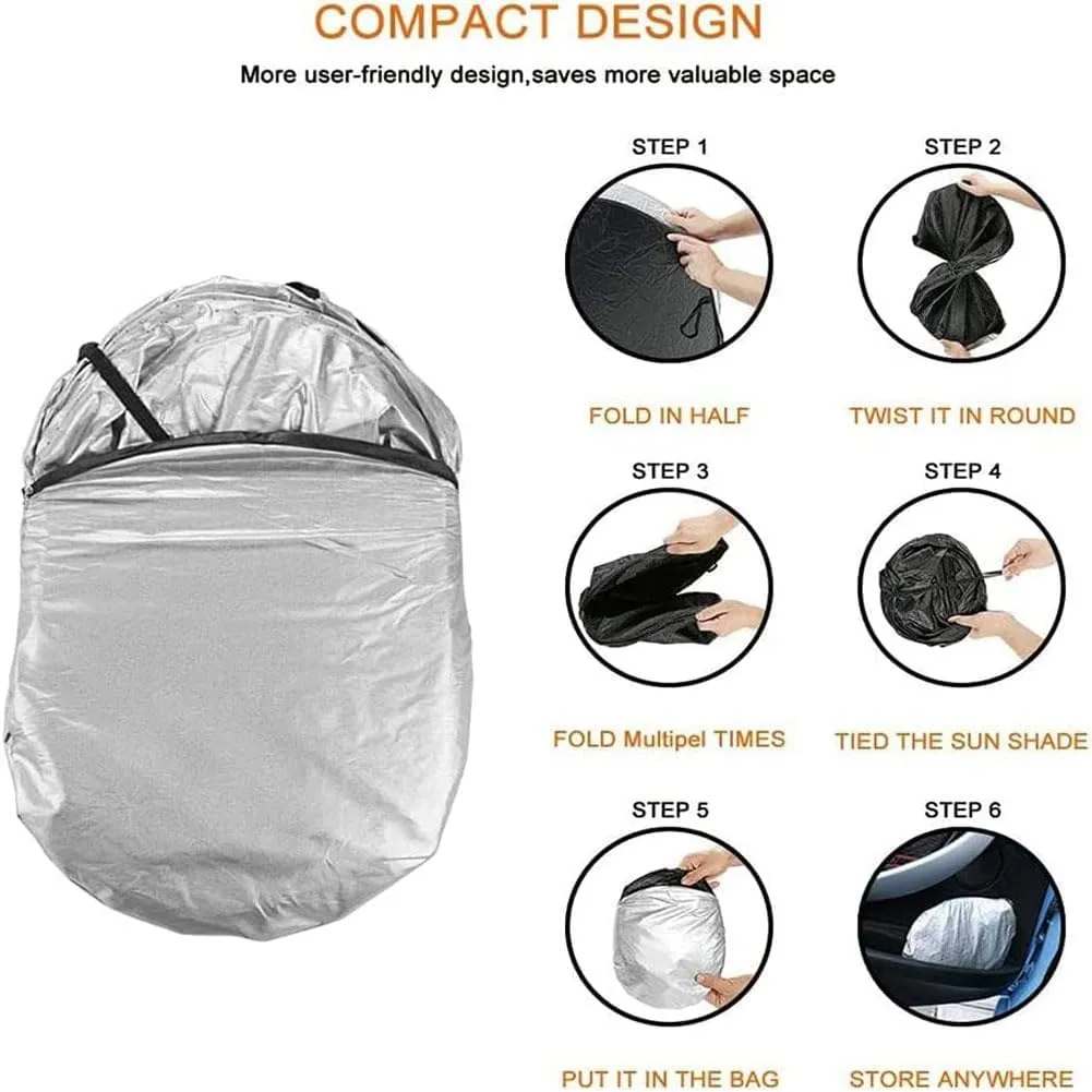 Front Window Sun Shade for Isuzu MU-X 2015-2020, Car Windshield Sunshades UV Blocking Protector Heat Reduction Windscreen Cover Interior Accessories,E/165 * 95