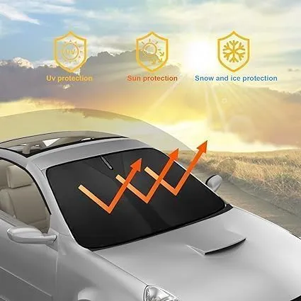 Front Window Sunshade Sun Visor for Renault Scenic III XMOD 2013-2016, Car Windshield Sun Shade Foldable Front Windshield Shade for Sun,Silver
