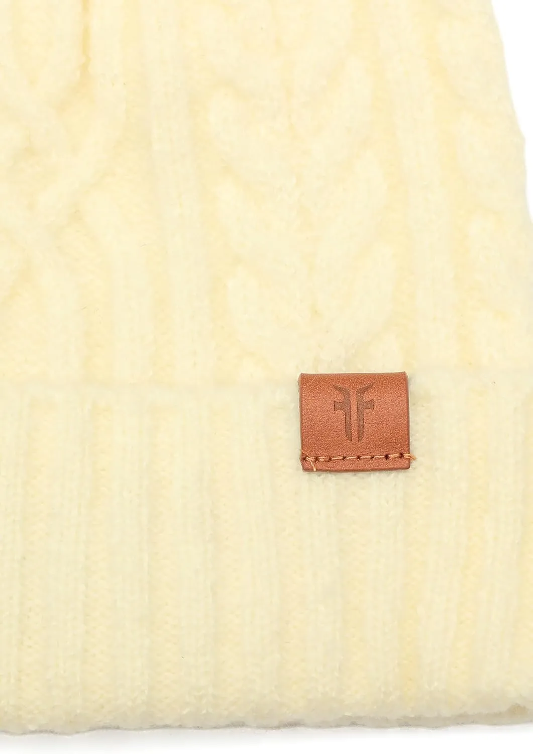 Frye Women's Cable Beanie W/Self Pom