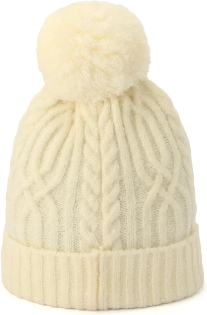 Frye Women's Cable Beanie W/Self Pom