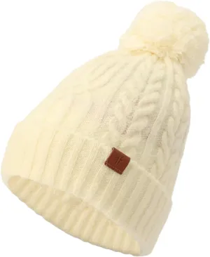 Frye Women's Cable Beanie W/Self Pom