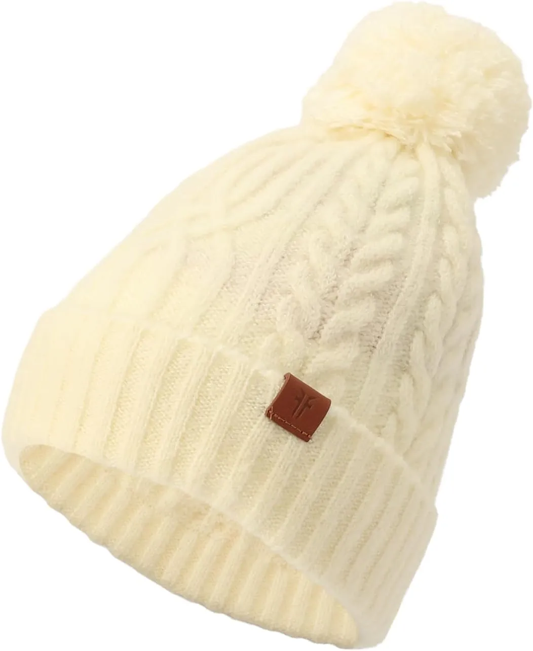 Frye Women's Cable Beanie W/Self Pom