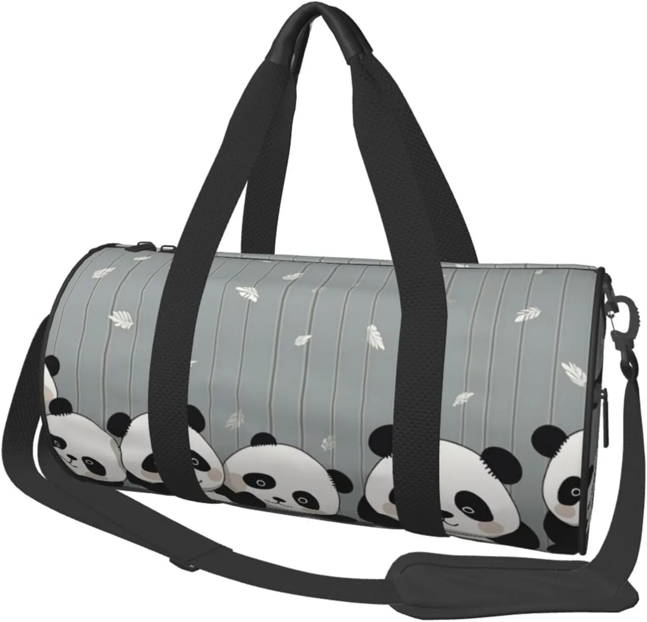 Funny Baby Panda Travel Duffle Bag Carry On Weekender Overnight Bag Sport Gym Bag for Women Men Foldable Travel Duffle Round Duffle Bag for Travel Sports Gym