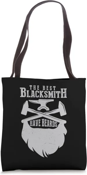 Funny Blacksmith Hammer for Men Forging Ideas Bearded Dad Tote Bag
