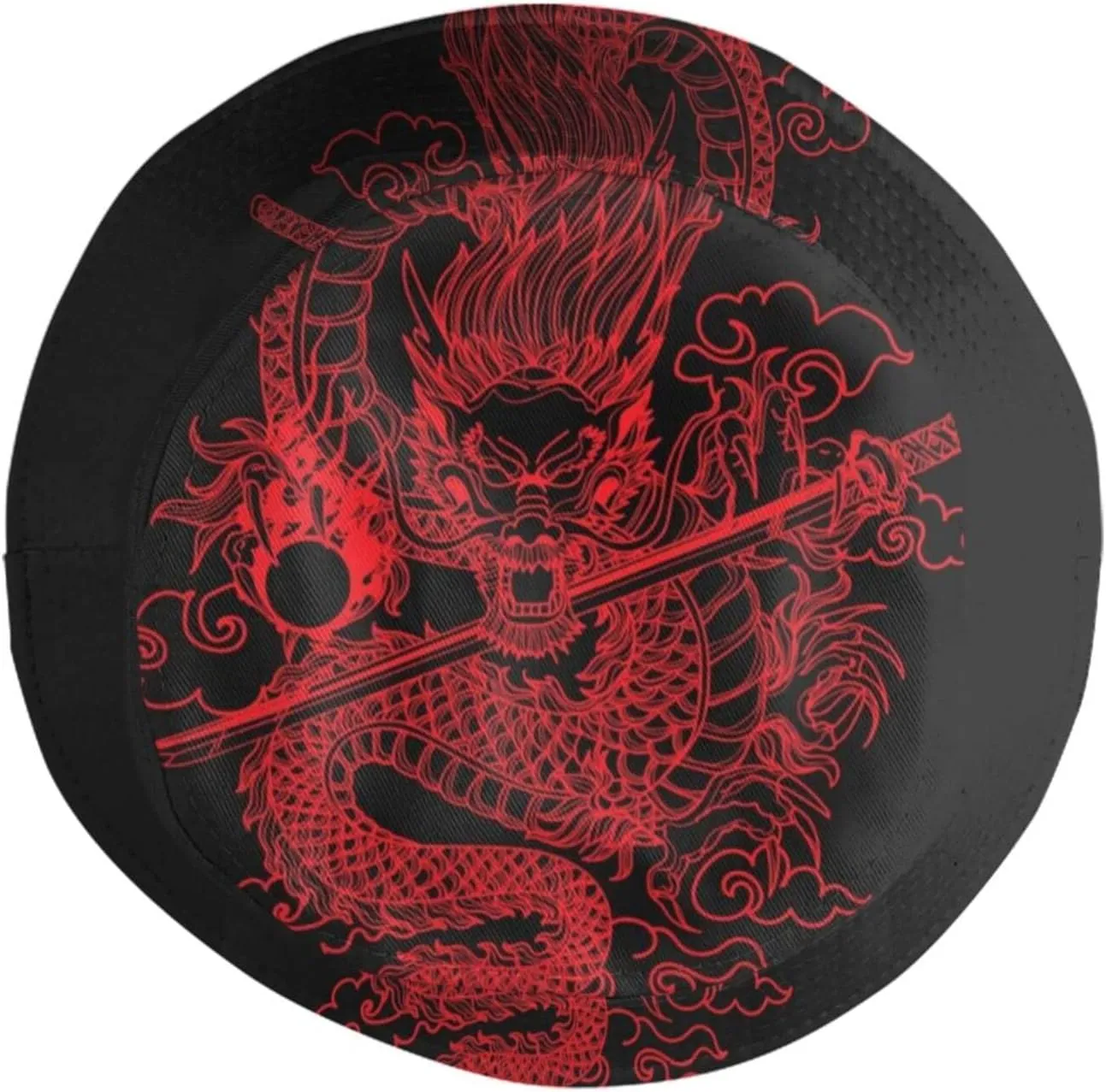 Funny Chinese Dragon Bucket Hat Sun Protection Wide Brim Hat Packable Summer Travel Dragon Fisherman Cap for Women Men