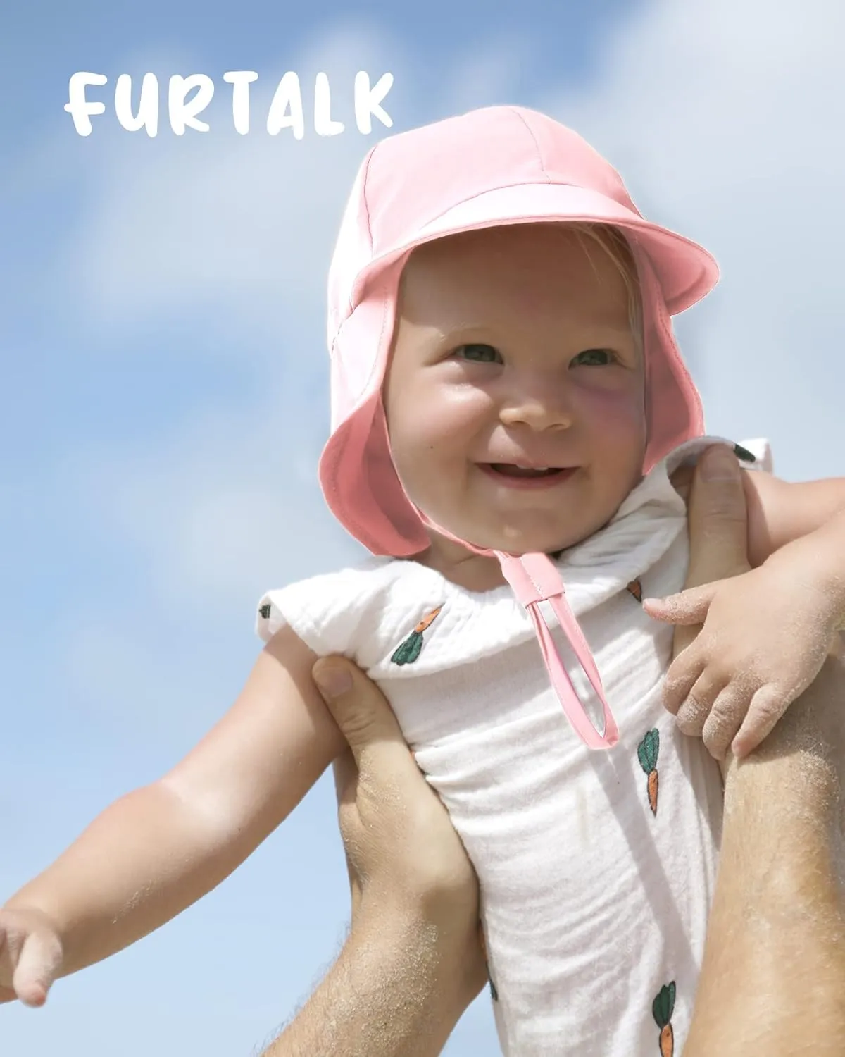 FURTALK Baby Sun Hat with Neck Flap UPF 50  Adjustable Baby Boys Girls Summer Beach Hat for Traveling Swim Hat