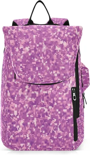 GAIGEO Silver Pink Glitter Tennis Racquet Bag, Multiple Storage Compartments, Foldable Racket Pocket