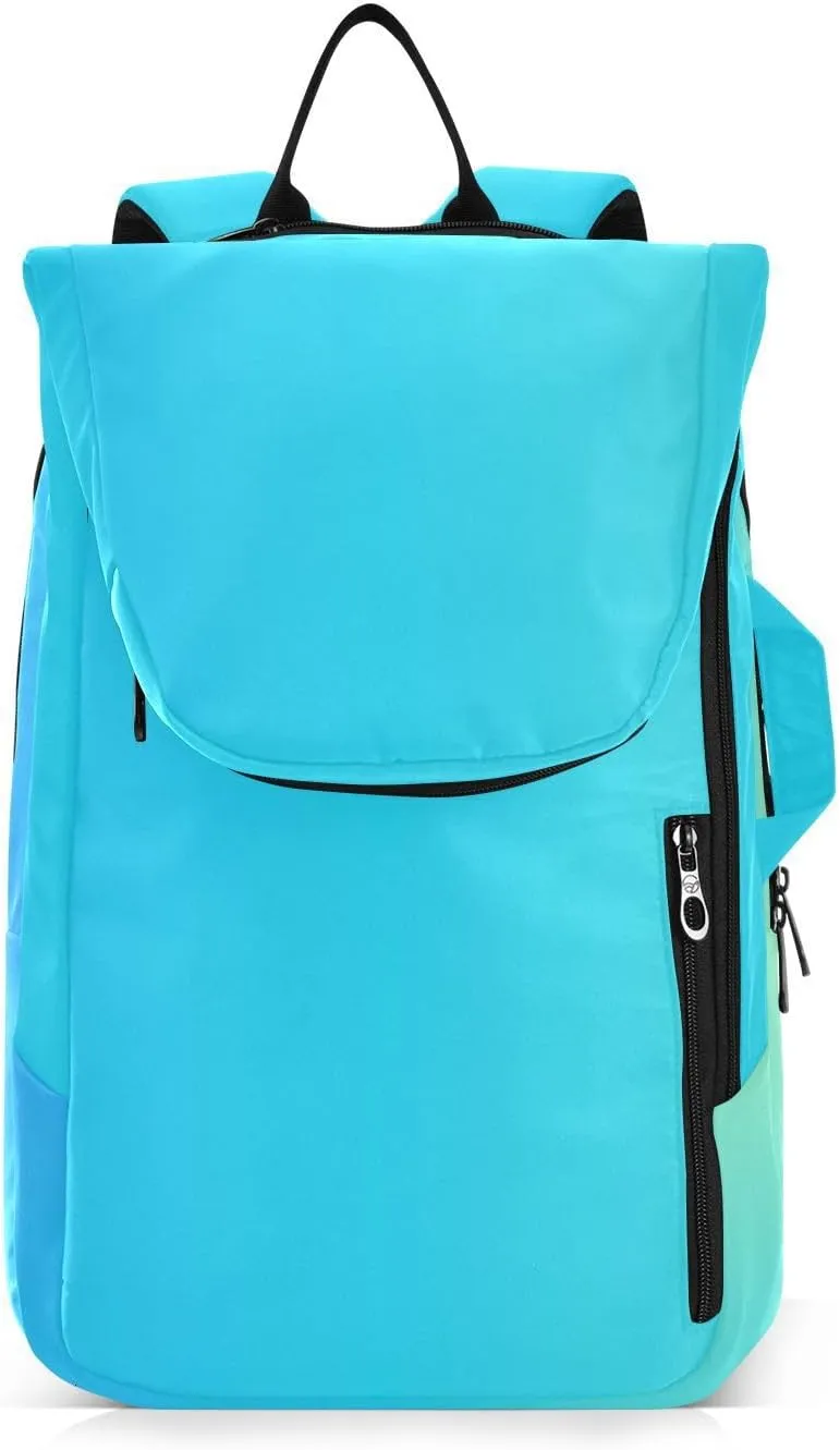GAIGEO Turquoise Blue Purple Gradient Pickleball Bag, Large Capacity Gifts for Pickleball Lovers, Various Storage Methods
