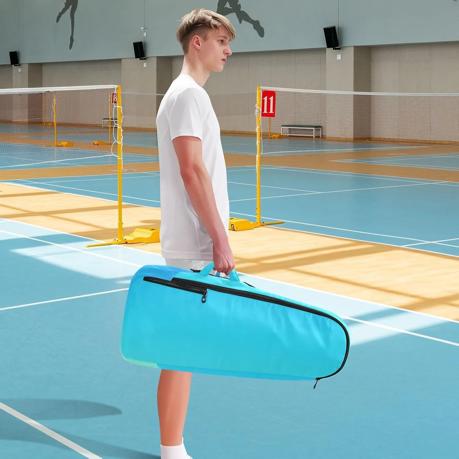 GAIGEO Turquoise Blue Purple Gradient Pickleball Bag, Large Capacity Gifts for Pickleball Lovers, Various Storage Methods