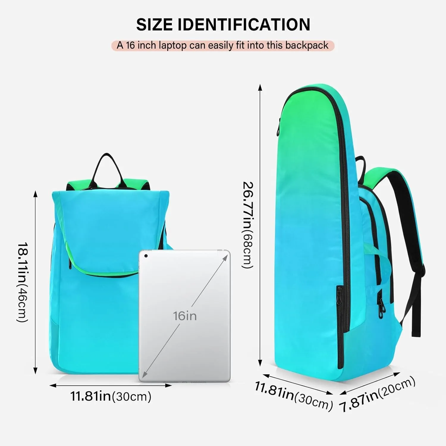 GAIGEO Yellow Amethyst Gradient Ombre Racket Bag, Multilayer Design Tennis Ball Bag, Sports and Daily Use