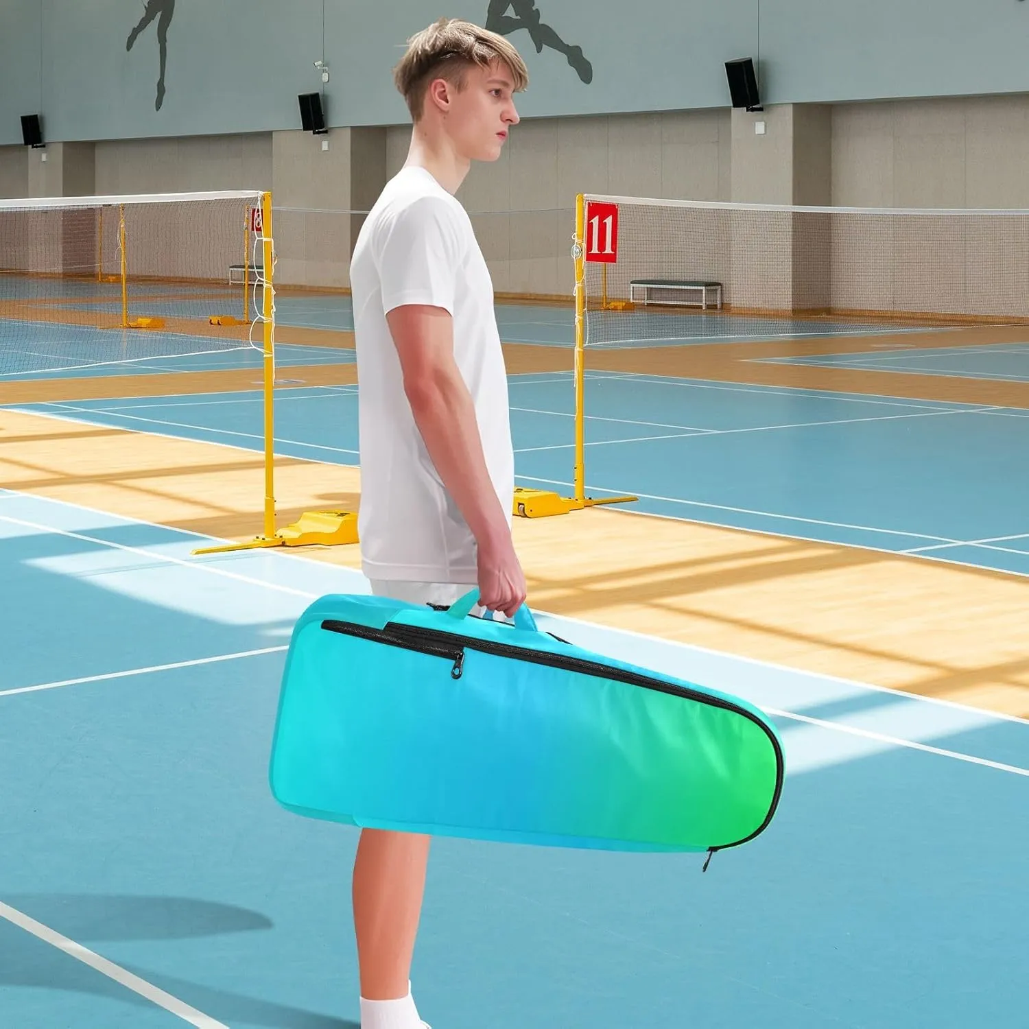 GAIGEO Yellow Amethyst Gradient Ombre Racket Bag, Multilayer Design Tennis Ball Bag, Sports and Daily Use