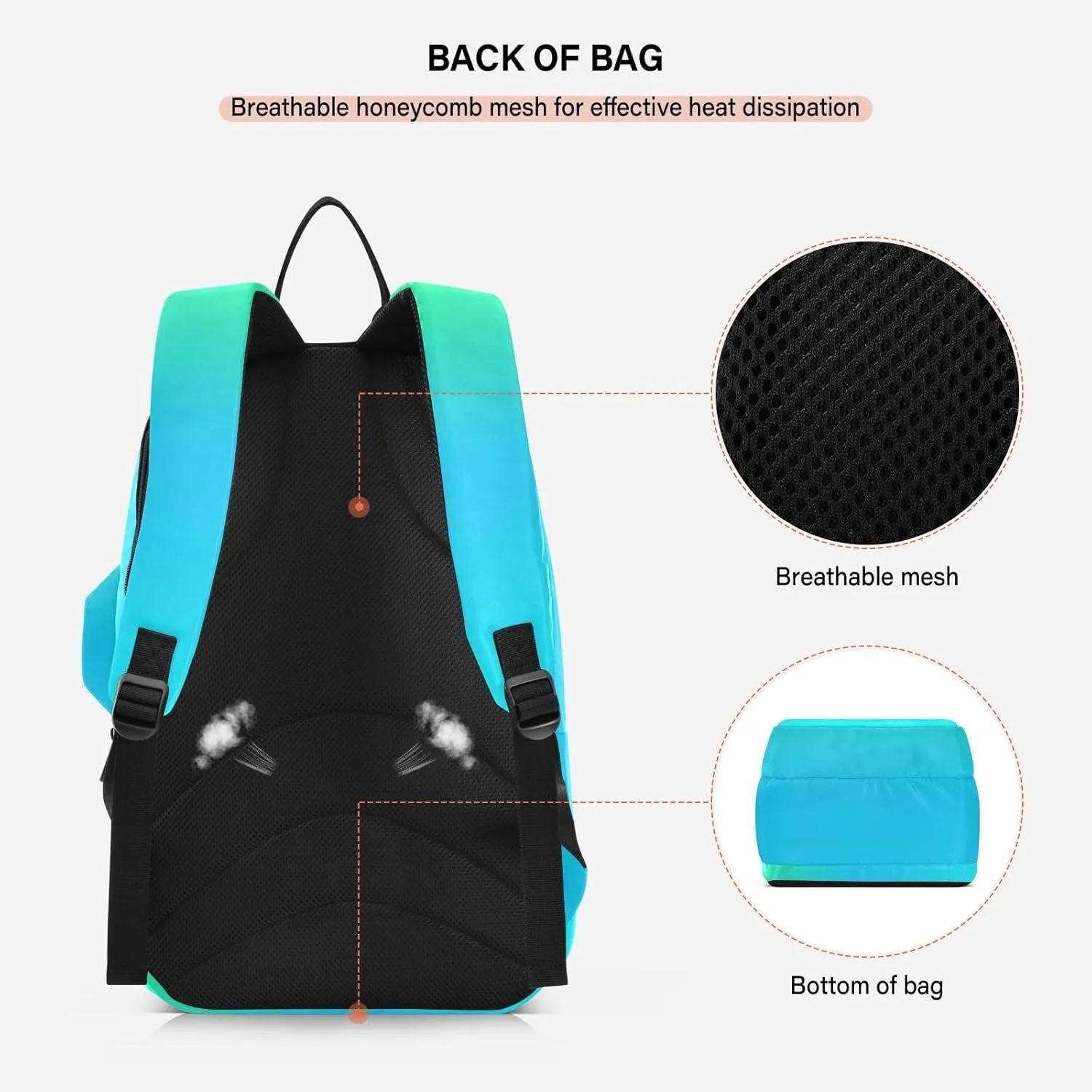 GAIGEO Yellow Amethyst Gradient Ombre Racket Bag, Multilayer Design Tennis Ball Bag, Sports and Daily Use