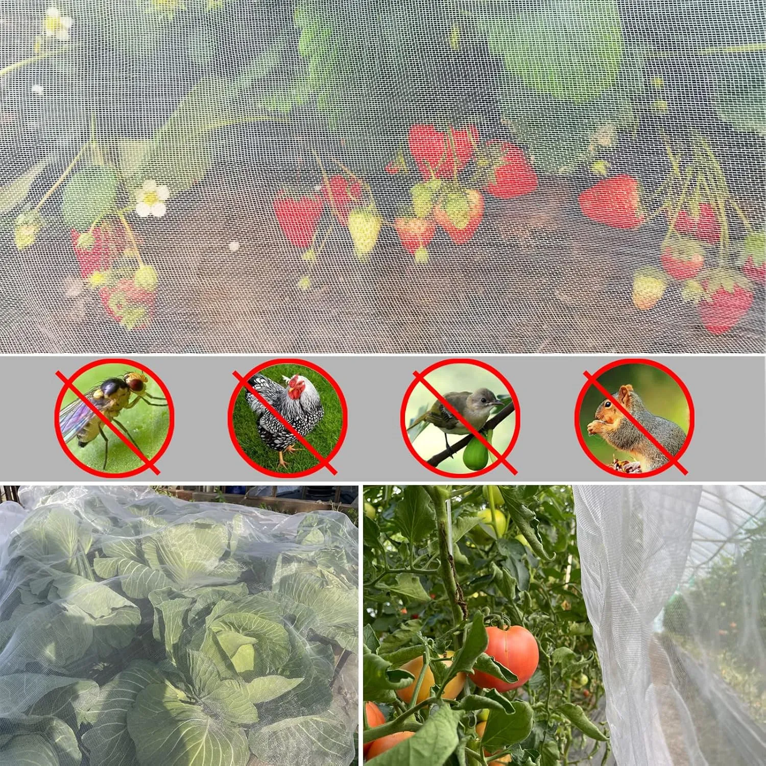 Garden Netting, 10'x20' Ultra Fine Insect Netting for Plants Trees Vegetables, Mesh Protection Netting Fruits Flowers Crops Greenhouse Row Covers Raised Beds Bug Screen Barrier Net