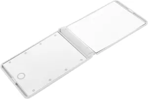 Gatuida Portable Led Makeup Mirror with Foldable Design Mini Square Mirror Led for Travel White