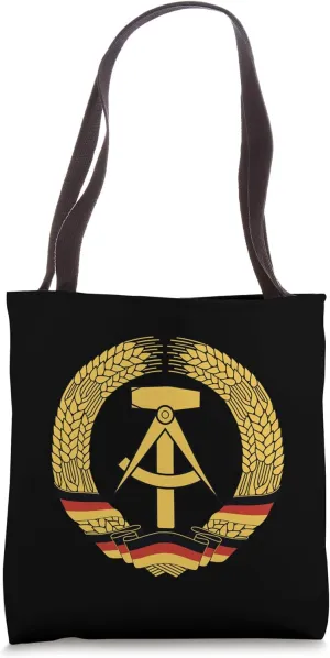 GDR, coat of arms, German Democratic Republic, flag, east Tote Bag