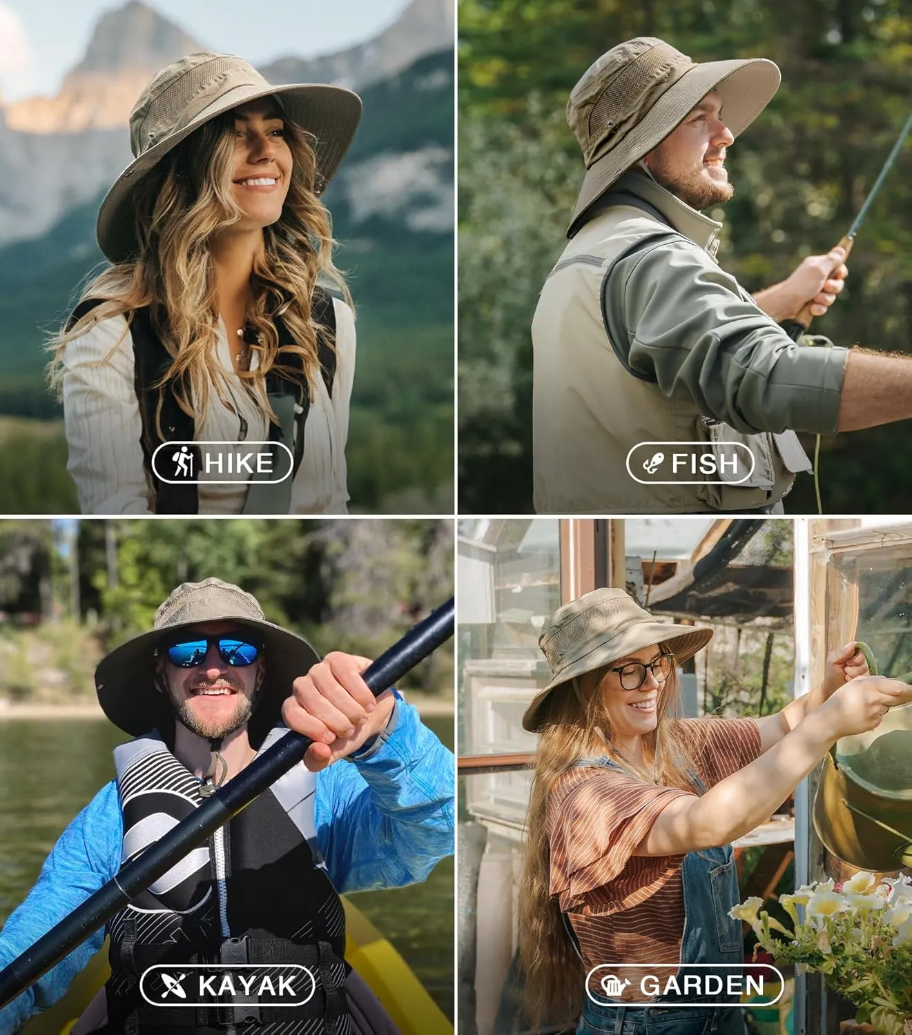GearTOP Safari Sun Hat for Men and Sun Hats for Women UV Protection UPF 50  Hiking, Gardening, Fishing