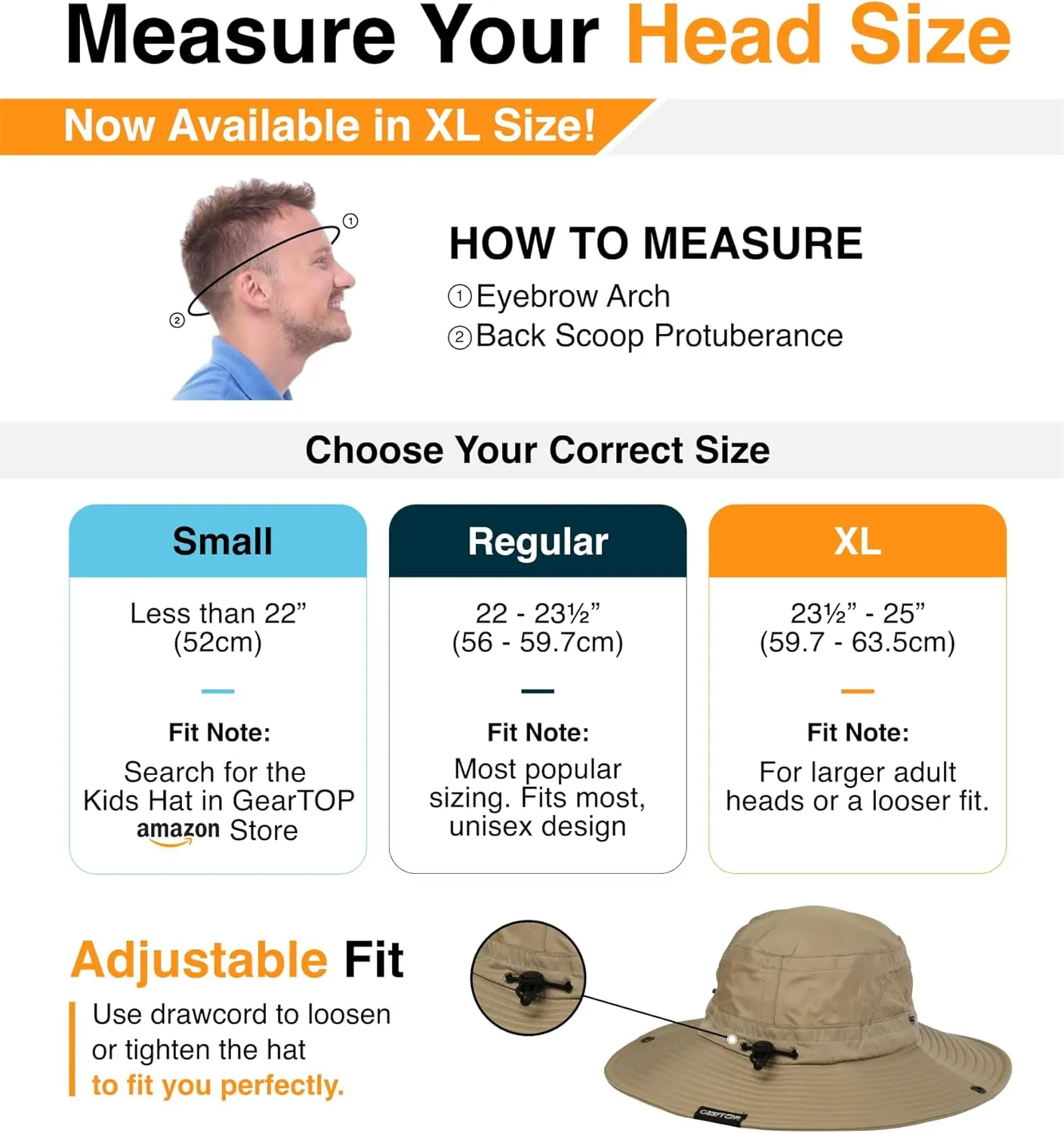 GearTOP Safari Sun Hat for Men and Sun Hats for Women UV Protection UPF 50  Hiking, Gardening, Fishing