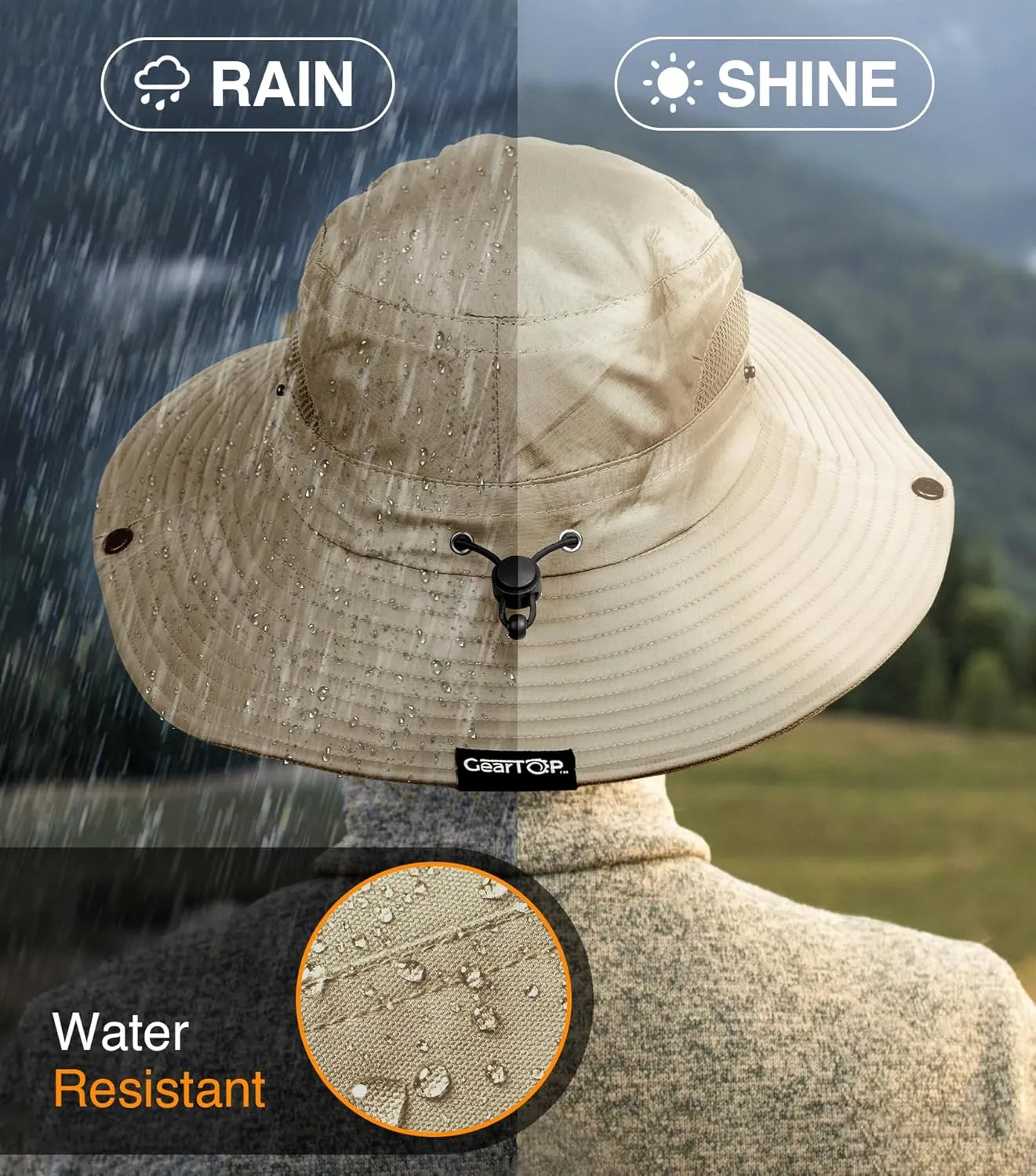 GearTOP Safari Sun Hat for Men and Sun Hats for Women UV Protection UPF 50  Hiking, Gardening, Fishing