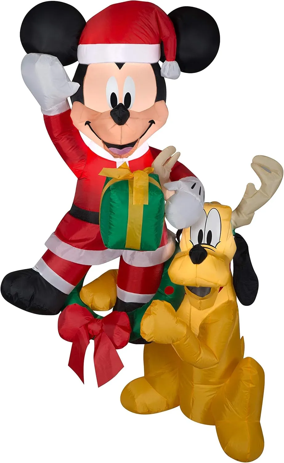 Gemmy Christmas Airblown Inflatable Hanging Mickey and Pluto Disney, 5 ft Tall, Multicolored