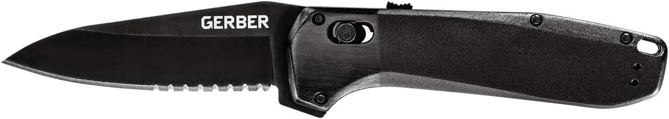 Gerber Gear Highbrow Serrated Edge Drop Point Assited Opening Knife [31-003672], Grey