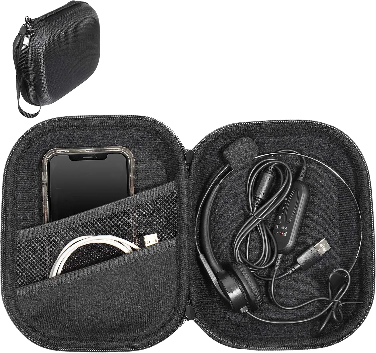getgear Headset Case for Jabra Biz 1500, Evolve 65, 40 UC; Plantronics Voyager 104, Blackwire C5220, C3220, C225, Also for Mpow Pro, M5, M5 Pro, HC5, V5.0, TaoTronics, YAMAYN Wireless Headset