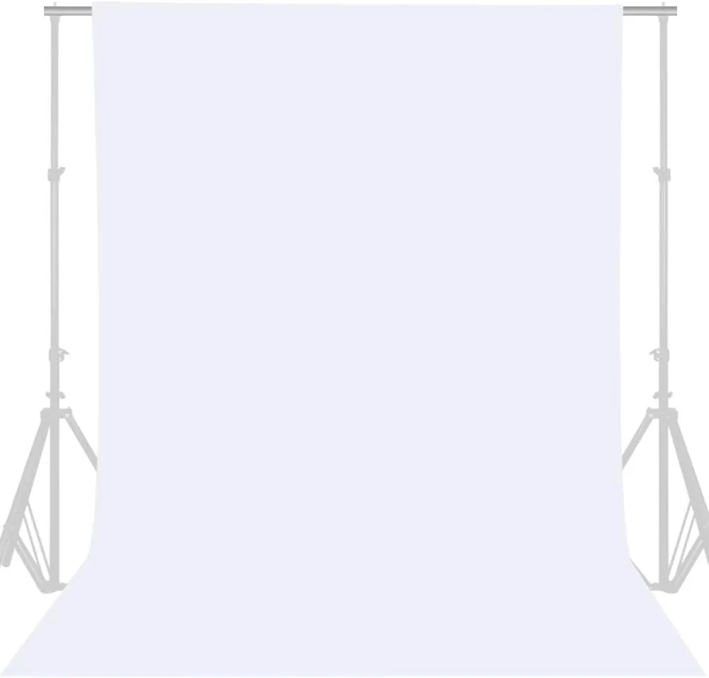 GFCC 8FTX10FT White Backdrop Background for Photography Photo Booth Backdrop for Photoshoot Background Screen Video Recording Parties Curtain