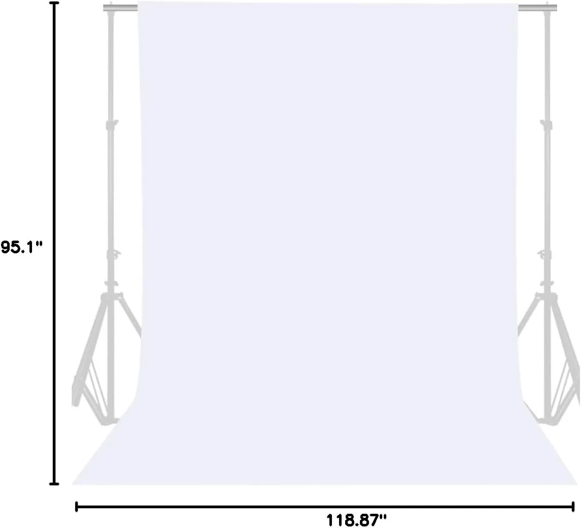 GFCC 8FTX10FT White Backdrop Background for Photography Photo Booth Backdrop for Photoshoot Background Screen Video Recording Parties Curtain