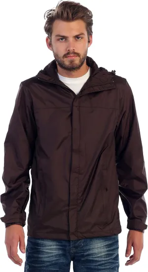 Gioberti Men's Waterproof Rain Jacket With Mesh Lining and Carrying Bag