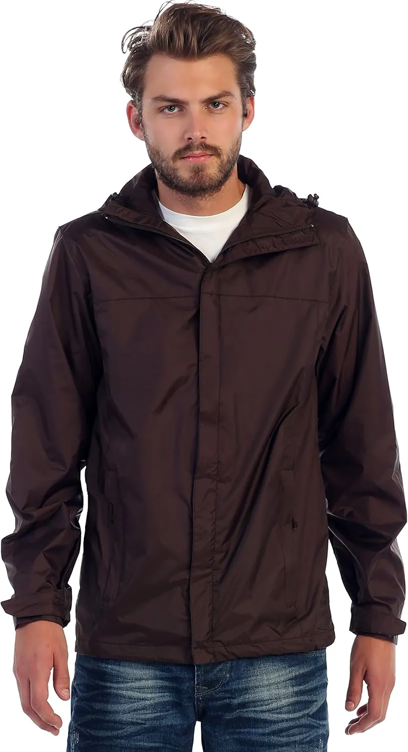 Gioberti Men's Waterproof Rain Jacket With Mesh Lining and Carrying Bag