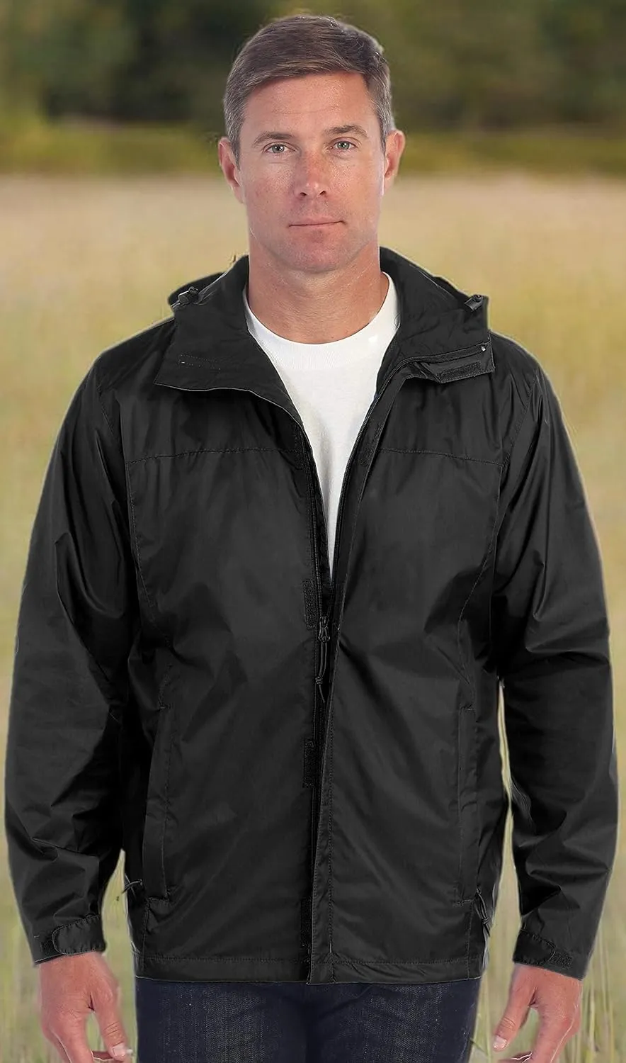 Gioberti Men's Waterproof Rain Jacket With Mesh Lining and Carrying Bag