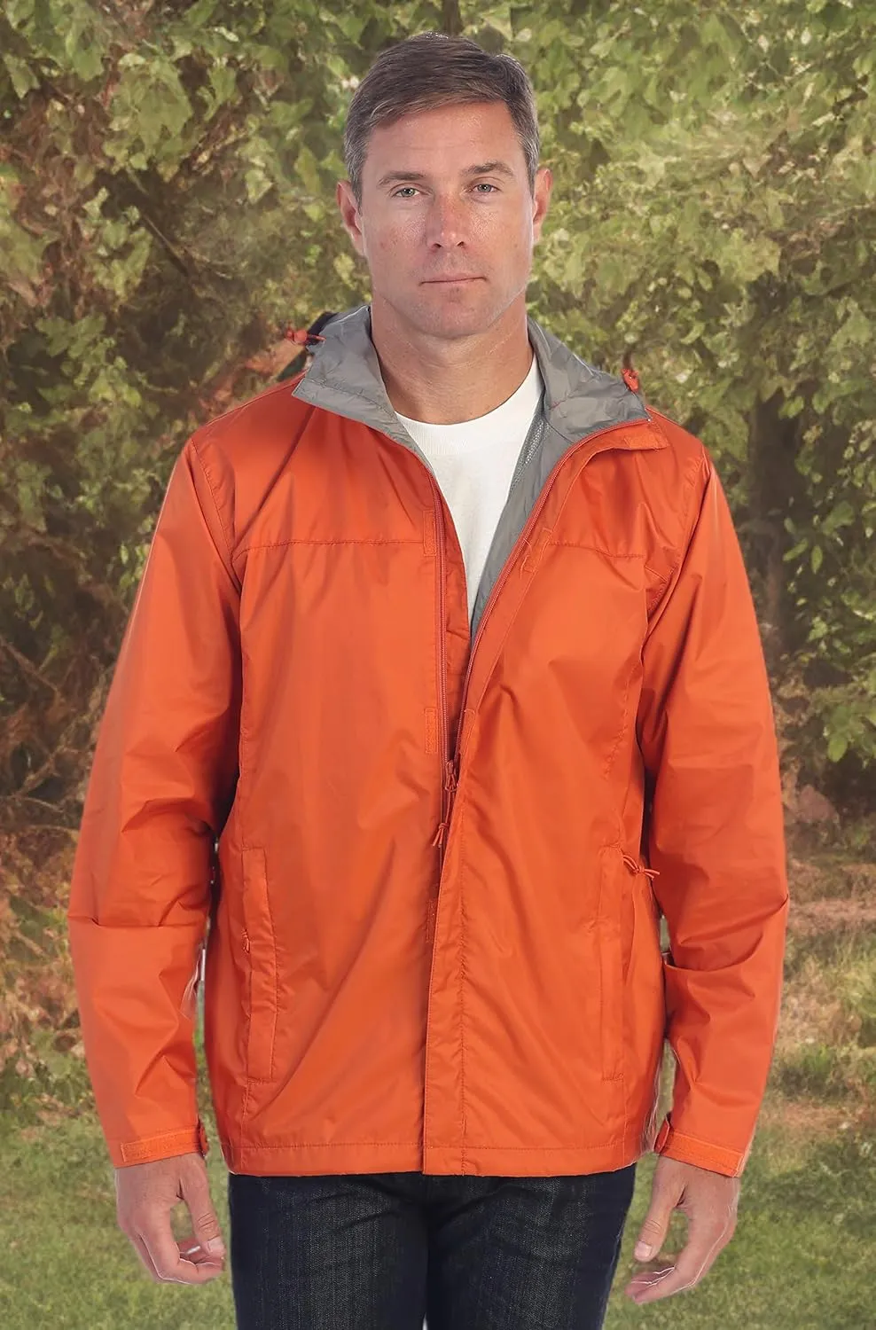 Gioberti Men's Waterproof Rain Jacket With Mesh Lining and Carrying Bag