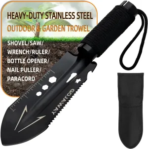 GOJAWAY Backpacking Trowel Camping Shovel Hiking Trowel Ultralight Spade Small Potty Multitool for Digging, Metal Detecting, Gardening and Outdoor Survival