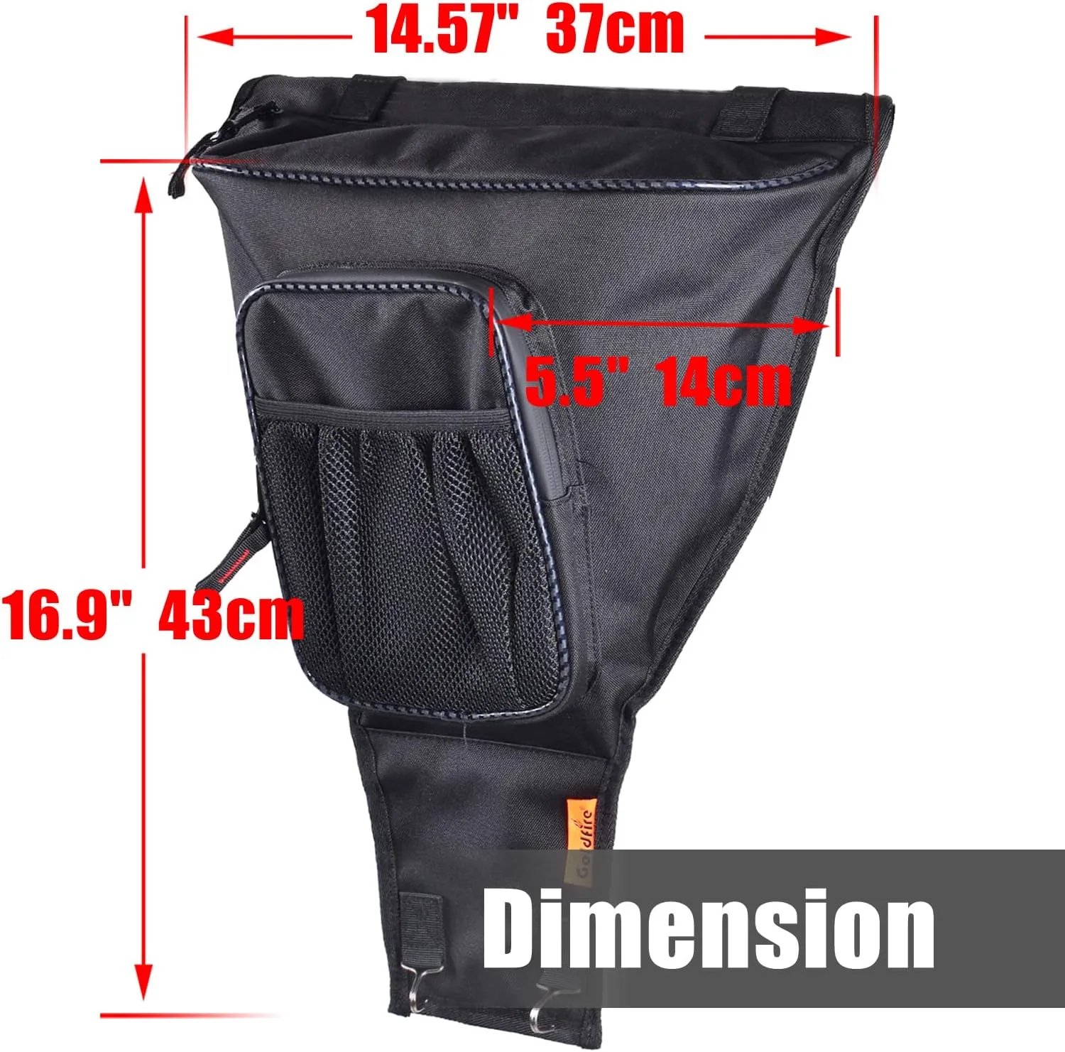 Goldfire RZR XP Accessories,1680D UTV Center Seat Tool Bag RZR Between Seat Storage Shoulder Bag Compatible with Polaris Razor 570 800 S 900 1000 XP (Black Style)