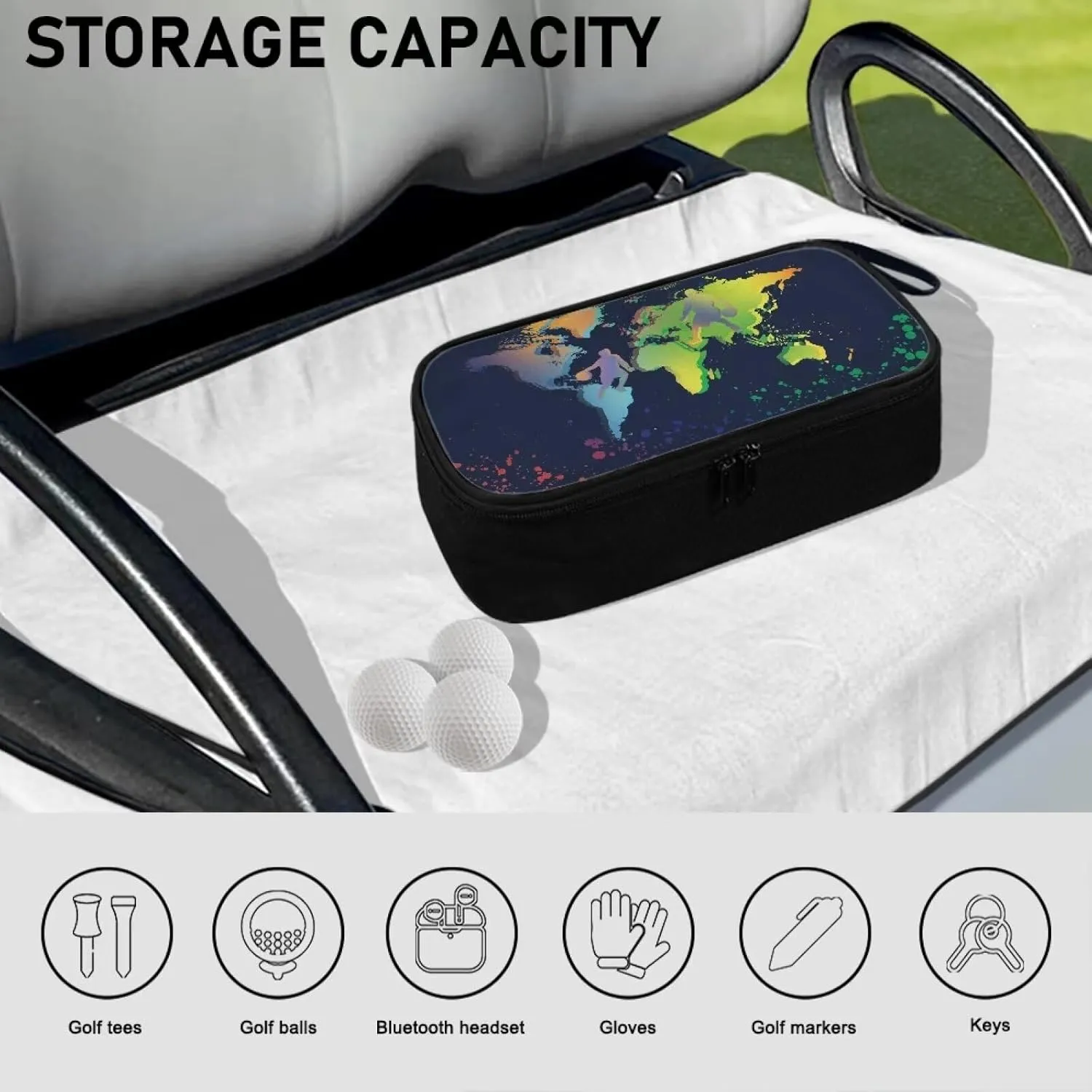 Golf Ball Bag Pouch, Golf Essentials Accessory Bag, Golf Valuables Pouch Golf Gifts for Men Golf Accessories Case Bag