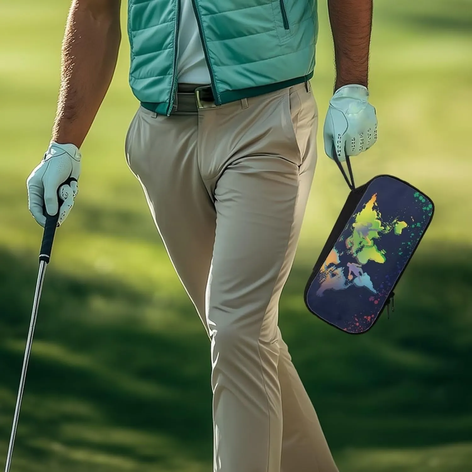 Golf Ball Bag Pouch, Golf Essentials Accessory Bag, Golf Valuables Pouch Golf Gifts for Men Golf Accessories Case Bag