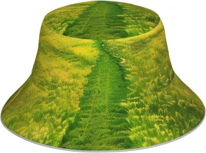 Grassland Paths Sun Hat, Fisherman'S Hat,* Foldable Sun Hat, for Men and Women, Suitable for Beach, Camping, Hiking Black