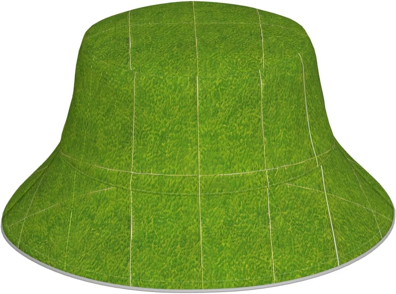 Green Grassland Patterned Double-Sided Sun hat, Unisex Bucket hat, Outdoor Gardening, Camping and Activities Visor