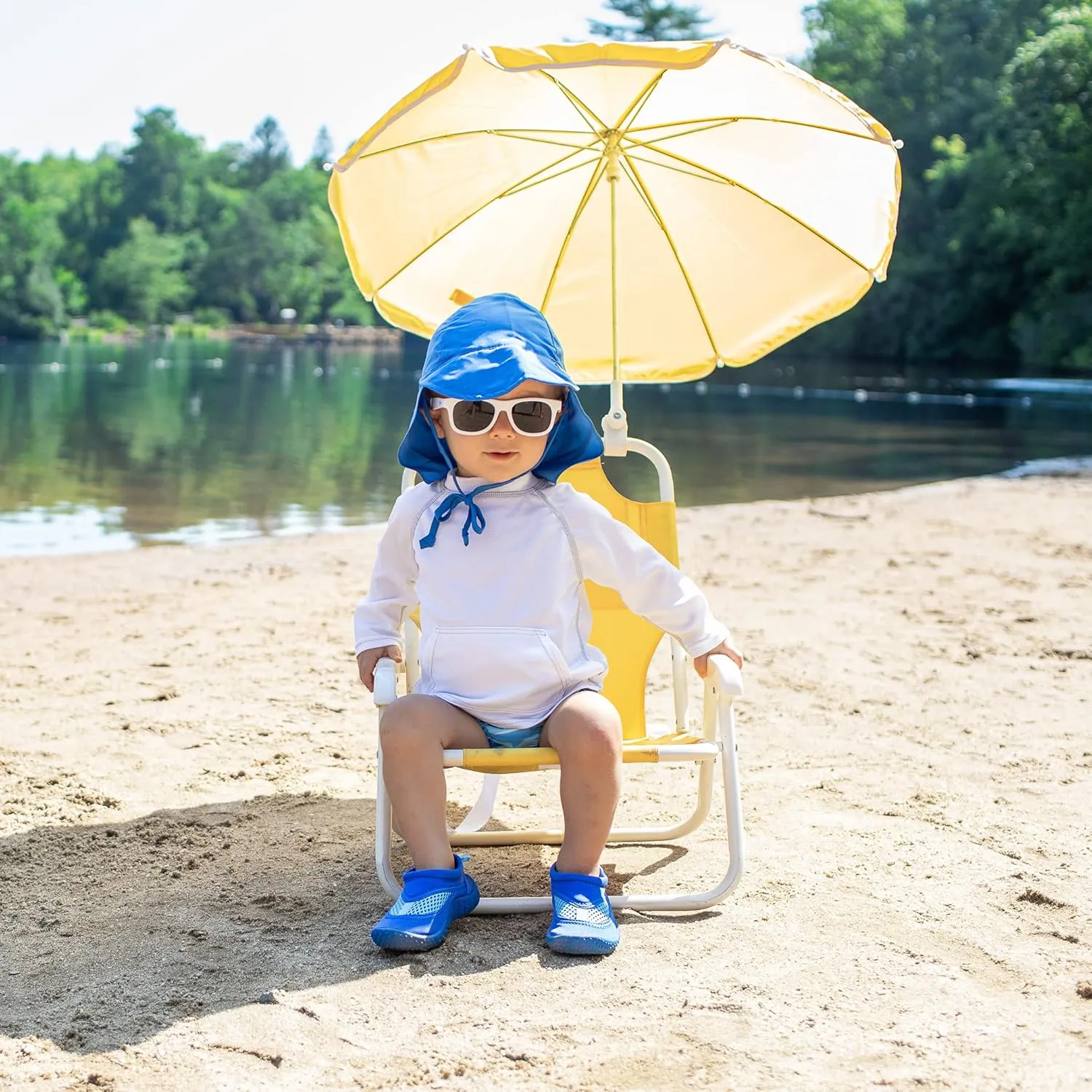 green sprouts Baby Girls' Flap Sun Protection Hat
