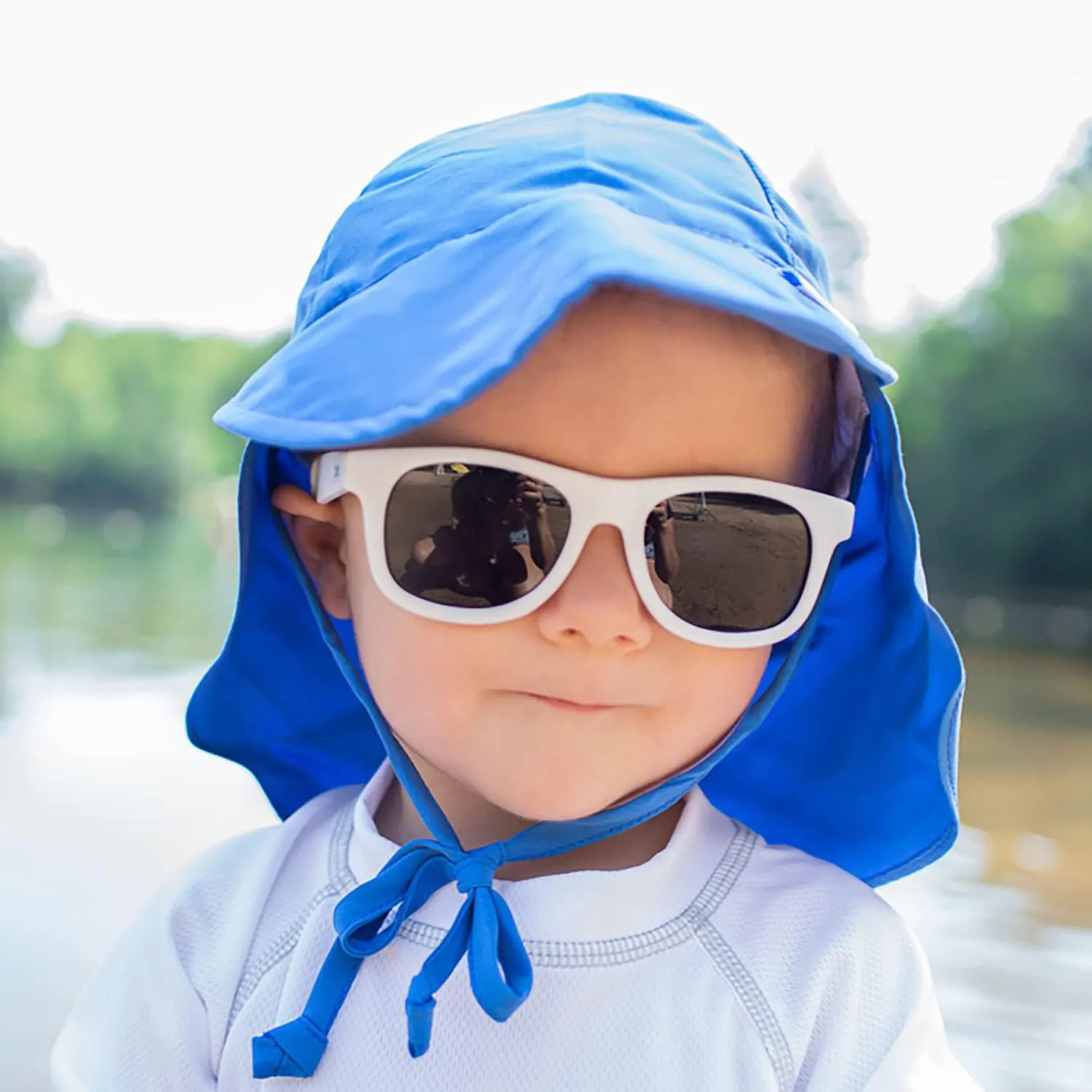 green sprouts Baby Girls' Flap Sun Protection Hat